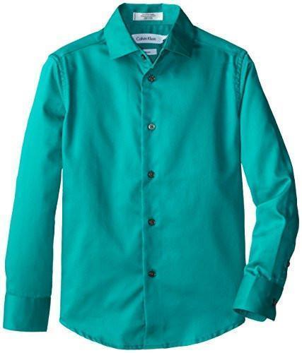 Calvin Klein Boys' Long-Sleeve Sateen Dress Shirt