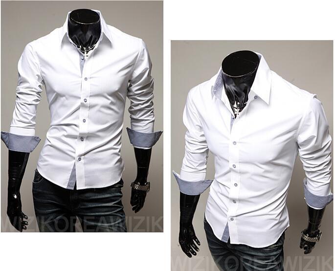Free Shipping Fashion Menswear Camisa Masculina Long Sleeve Casual Dress Shirt Men Slim Fit Male Shirt Camisas Hombre Vestir