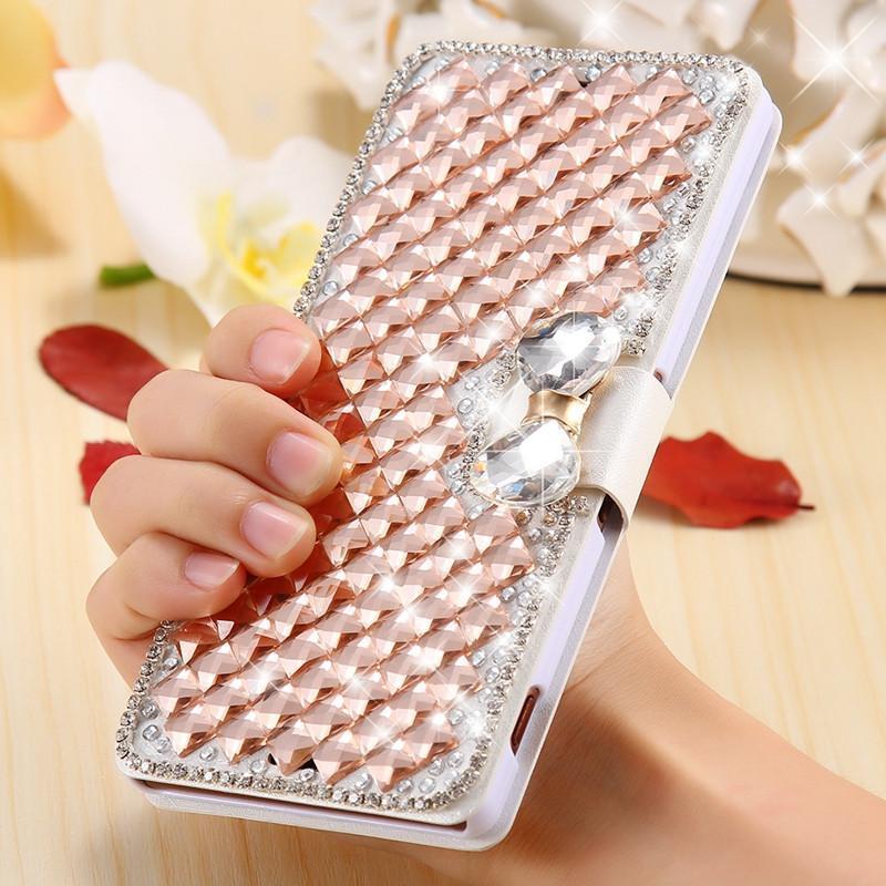 For Sony Z3 Diamond Wallet Case Fashion Women Bling Glitter Rhinestone Cover For Sony Xperia Z3 D6603 D6643 D6653 D6616 D6633