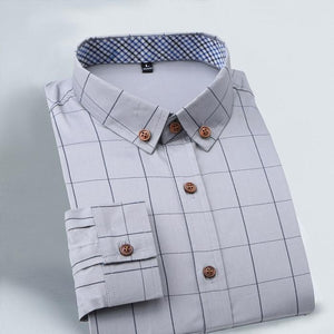2015 New 100% Cotton Plaid Men Shirt Mens Dress Shirts Slim Fit Social Shirt Men Causal Striped Shirt Men Camisas Hombre M-5XL