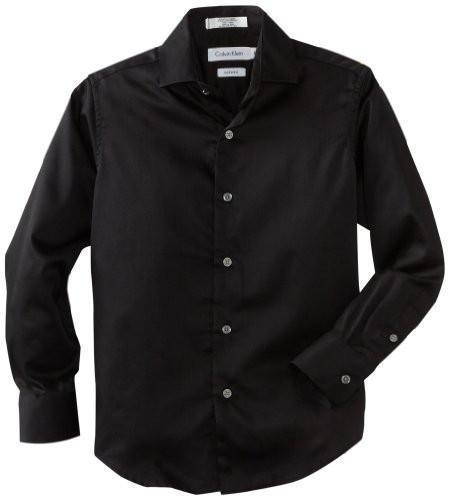 Calvin Klein Boys' Long-Sleeve Sateen Dress Shirt