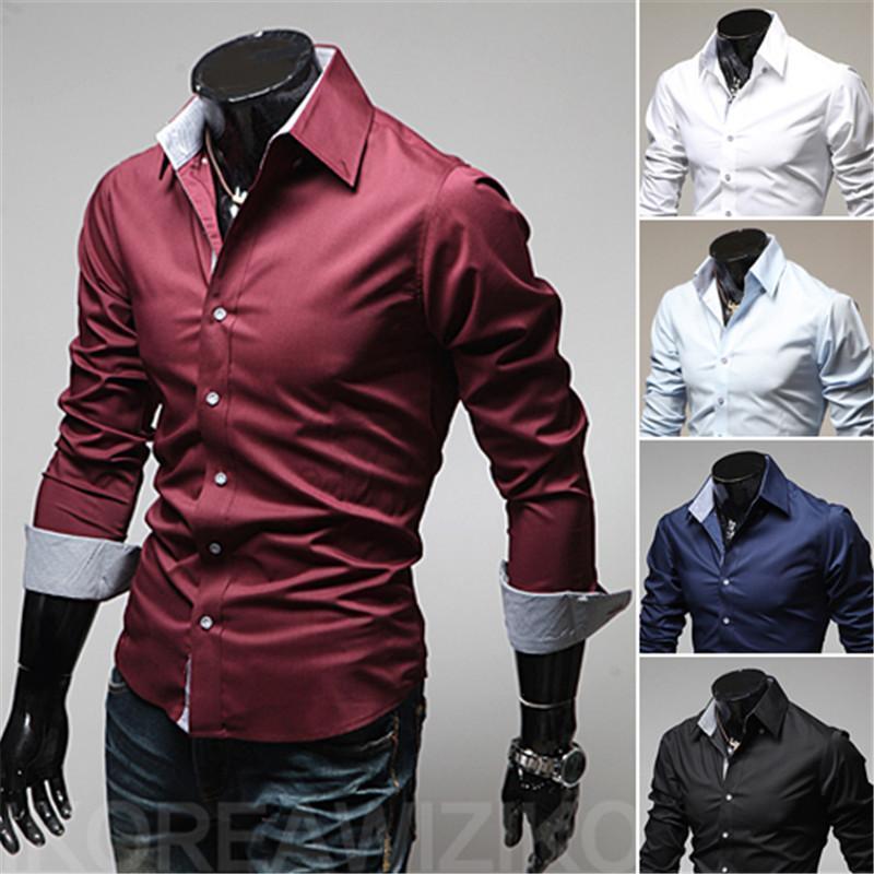 Free Shipping Fashion Menswear Camisa Masculina Long Sleeve Casual Dress Shirt Men Slim Fit Male Shirt Camisas Hombre Vestir
