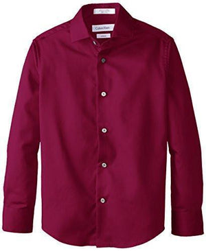 Calvin Klein Boys' Long-Sleeve Sateen Dress Shirt