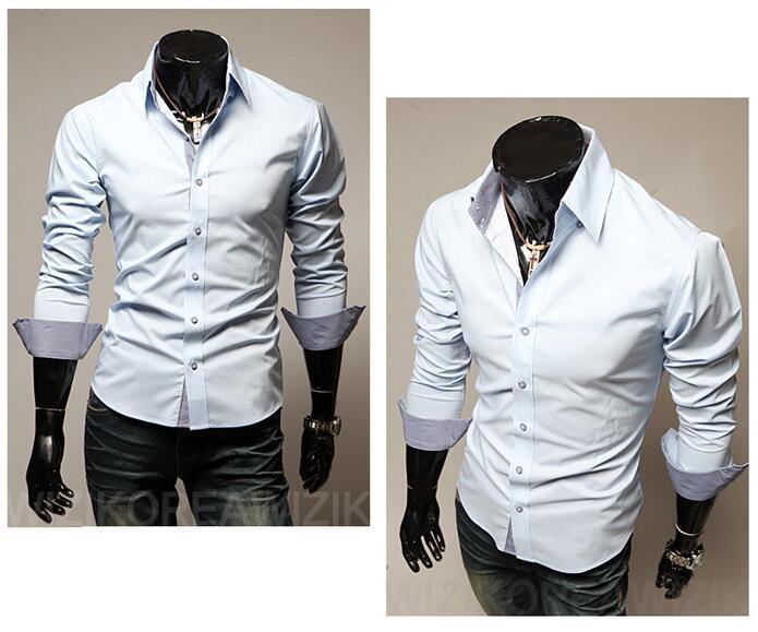 Free Shipping Fashion Menswear Camisa Masculina Long Sleeve Casual Dress Shirt Men Slim Fit Male Shirt Camisas Hombre Vestir